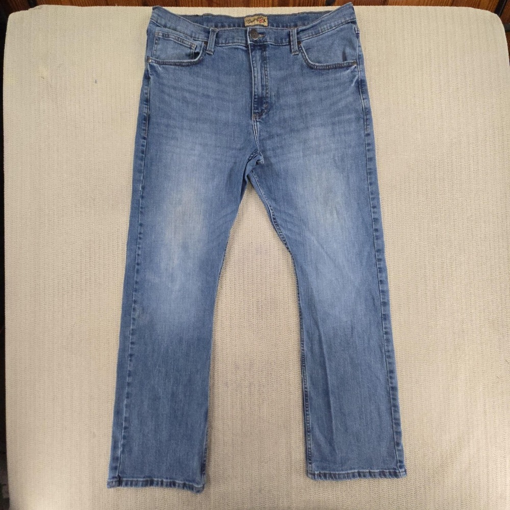 Wrangler 20X Jeans Mens 38x34 Blue Regular Fit Straight Stretch Denim Pants